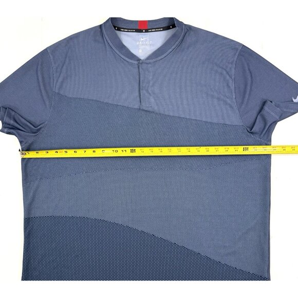 Nike Polo Shirt Mens Size 2XL Blue Tiger Woods Blade Collar Snap Dri-Fit CT3799 - Picture 11 of 12